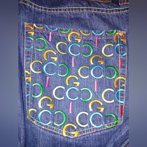 COOGI Repeat Pattern Embroidered Multi Color Men's Jeans 40" Waist - Streetwear - Picture 2 of 3